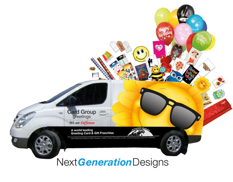 Card Group Franchise van with products