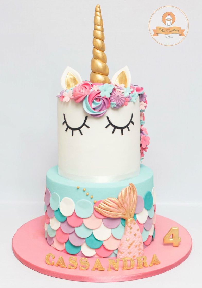 mermaid unicorn cake