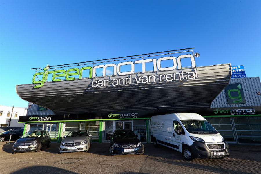 Green motion franchise store front