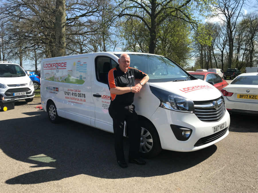 Lockforce franchise franchisee worker with his van